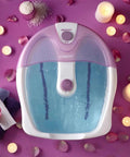 At Home Foot Spa Bath With Vibration Massage Deep Basin And Jets For Relaxing Pedicure Foot Massager Pink And White Color Perfect