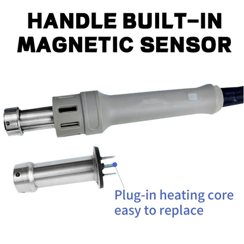 Pro Grade 1000W Hot Air Rework Station with Digital Display handle and replaceable plug-in heating core