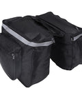 25L Bike Rack Bag For Rear Carrier Double Pannier Trunk Storage With Side Pockets Mountain Road Ready Tote For Adults Ideal For Groceries And Tools For Everyday Commutes, black with reflective strip and carry handle