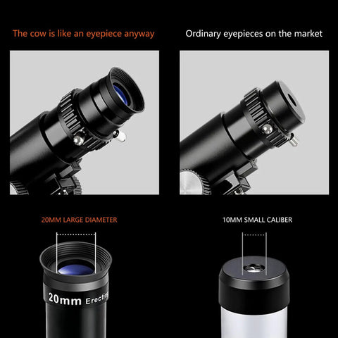 Comparison of 20mm Wide Angle Erecting Eyepiece for 1.25 Inch Telescopes With Broad Field Of View and standard eyepiece.