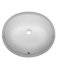 Isabella Plus 16 Inch Oval Undermount Basin With Overflow And Rear Center Drain White - Top view of ceramic sink