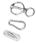 Stainless Steel Horse Tie Ring With Safety Release Mechanism for Training Half Round Ring With Eye Bolts for Pulling Back Durable Metal
