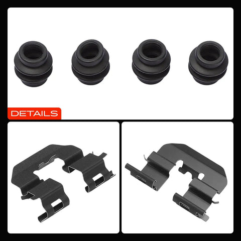 Upgrade Your Ride With Premium Rear Side Disc Brake Hardware Kit For Hyundai Sonata And Kia Amanti 2010 2011 2007 Fits Azera Plus More Models Perfect For Daily Driving. black rubber boots and steel spring clips