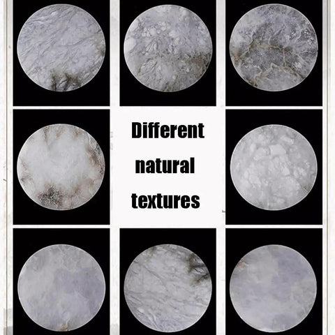 Square Marble Wall Lamp With Wood And Stone Shade texture variations in marble slabs showcasing diverse natural marble patterns.