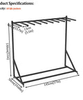 Heavy Duty Life Vest Holder Rack With Smooth Locking Wheels, 2 tier design, measures 145cm wide, capable of holding 10 life jackets.