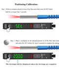 Fiber Optic Sensor Amplifier calibration guide with HD LED dual digital display showing setup process for industrial automation.