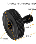 Close-up view of a Two Pack Thumb Screw Camera Quick Release Adapter with 1/4-inch male to female thread, rubber pad visible.