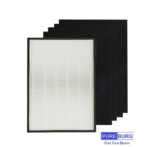 Replacement True HEPA Filter Set with 4 Pack Activated Carbon Pre Filters for Kenmore 83195 83254 83396 85254 FK3 Air Purifiers