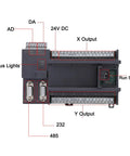 Top view of 24V PLC Control Module With 32 Bit Fast CPU For Industrial Automation, 3U14MR 16 Input 12 Output Relay IO Board.