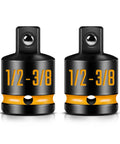 Two Pack Half Inch Female To Three Eighths Inch Male Impact Socket Adapters Do It All With Paint Filled Markings Made From CR-MO Steel