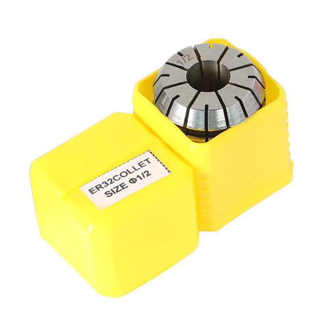 ER32 Collet Set 26 Piece Pro Grade for CNC Milling Lathe Tool Kit with Sizes 1/16 to 25/32 Inch, collet size 1/2 inch in yellow box