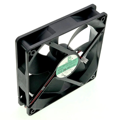 Beefy 12V Brushless Ice Maker Fan 120 By 120 By 25 mm 0 35 Amp 2 Wire DC Cooling Fan in black plastic for ice machines
