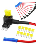 10 Pack Micro 2 Fuse Tap 12V Car Add A Circuit ATR Blade Adapter With 20A Fuses Holder Dual Circuit Adapters Kit