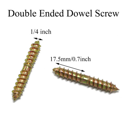 24 Pcs M6x40mm Double Ended Self Tapping Screws For Woodworking And DIY Furniture Projects, Double Sided Screws In Colorful Zinc