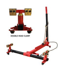 Pro Grade Auto Frame Machine With 98 kN Pulling Power And 4400 Lb Capacity, shown with double head clamp feature