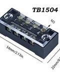 Rugged Dual Row Terminal Block Strips With Clear Safety Shield Tight Grip 15 Amp 660 Volt Wire Connectors Four Position Two Pack
