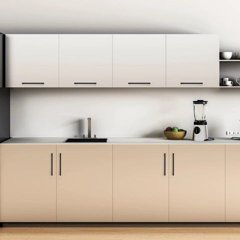 Modern kitchen with 18 Pack 8-4/5 Inch Square Cabinet Handles Matte Black Pulls For Drawers Cabinets And Cupboards