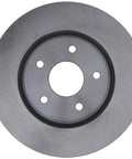 Raybestos 780964R disc brake rotor, front view, gray steel with 5 lug holes