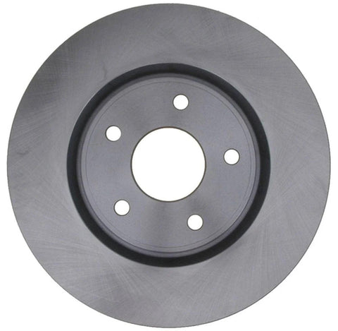 Raybestos 780964R disc brake rotor, front view, gray steel with 5 lug holes