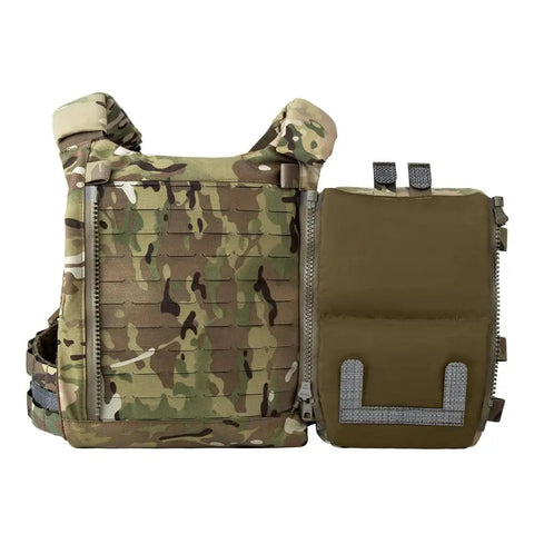 Tactical Zip On Back Panel Double Pouch Assault Modular Backpack for V5 Vest Made With 500D Nylon Lightweight Waterproof Gear Organizer