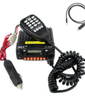 Tri Band Mobile Ham Transceiver With Dual Watch And Dual Standby, 25W 2m 1.25m 70cm Radio, CTCSS DCS 5Tone 2Tone, showing microphone and cables