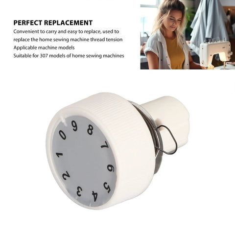 Sewing Machine Thread Tension Regulator Replacement Part For Household Models Durable And Rust Resistant Assembly No Fuss Install Precise Tension Control Fits 307 Type Machines Perfect For Home Hobbyists And Small Workshops, white plastic dial