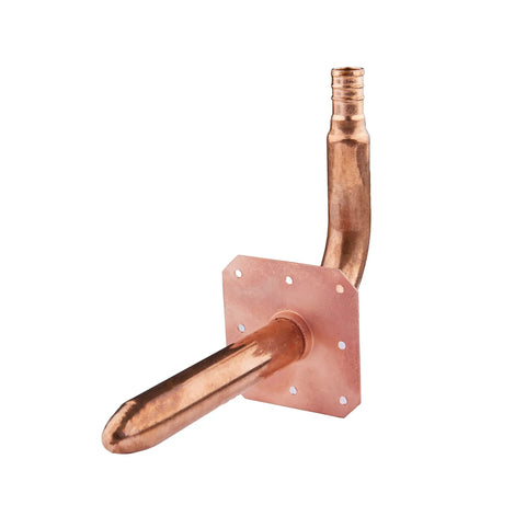 Pack Of Ten Pex Copper Stub Out Elbows With Wall Flange Half Inch To Six Inch Crimp Fittings Compliant With F1807 F877 Lead Free