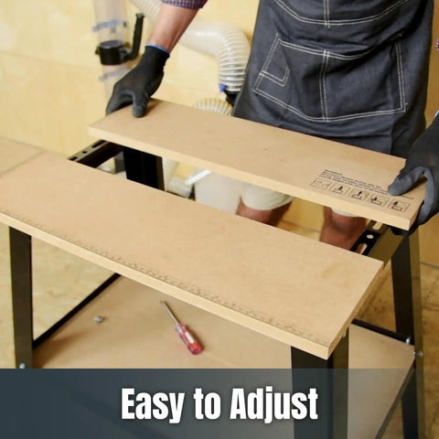 Go To Tool Stand With MDF Split Top That Expands To 20 By 25 Inches And A 32 Inch Work Height, Built For Drill Press, Belt Sander, Bench Grinder, Band Saw, Scroll Saw, And Planer, Holds Up To 500 Pounds