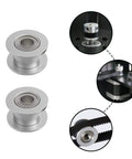 4 Pack GT2 Idler Pulleys 20 Teeth 5mm Bore 10mm Wide With Double Bearings For 3D Printer CNC Machines Beefy Durable Aluminum Alloy Replacement Parts Perfect For Smooth Operation Low Noise High Precision, silver idler pulley with double bearings
