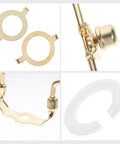 Adjustable Lampshade Harp Holder Kit With Lampshade Bracket And Hardware, Easy Install For Table Lamps, Sturdy Golden Finish