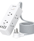 10 In 1 Power Strip With USB C And 6 Outlets, 4 USB Ports, 2 USB C, 5 Ft Extension Cord, 3 Sided Outlet Extender, Wall Mount, Go-To Travel Ready Compact Power Hub