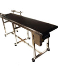 110V PVC Belt Conveyor With Double Guard Rails, 82.6 Inch Long, anti-static, stainless steel frame, industrial material handling