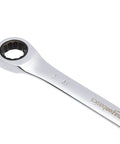 Close-up of chrome vanadium steel wrench from High Torque Ratcheting Wrench Set 10 Piece With 72 Tooth Gear For Precise Movement.