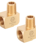Two Pack One Quarter Inch NPT Brass Fittings 90 Degree Street Elbow Male To Female Pipe Adapter Forged Brass Barstock
