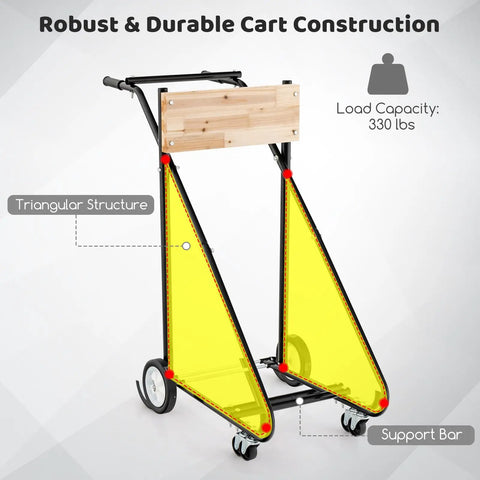 Heavy Duty Outboard Boat Motor Stand Carrier Cart Dolly for Storage and Maintenance Pro Steel Frame Supports 330 Lbs Capacity