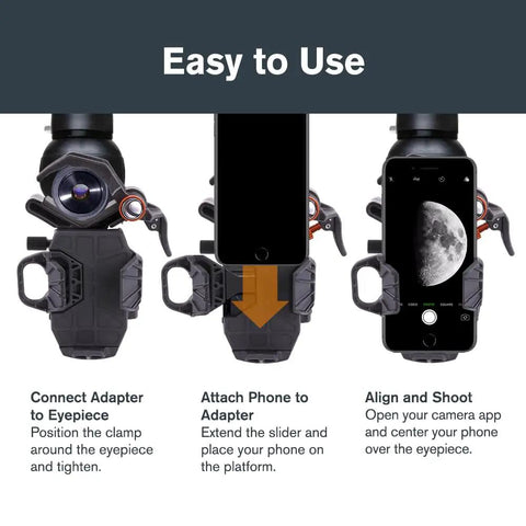 NexYZ DX Universal Smartphone Adapter For Telescopes, Binoculars And Spotting Scopes, 3 Axis Precision Alignment instructions