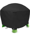 Round 34 Inch Diameter Kids Sand Water Table Cover For Little Tikes Spiralin' Seas Waterpark Play Table Waterproof Outdoor Dustproof Anti UV Shield 18 Inch Tall Weatherproof Black Cover Only on green table