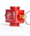 Red Fuel Transfer Kit For Backpacking And Camping With Flow Control Valve And Integrated Pressure Vent Isobutane Canister Refill