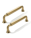 Champagne Bronze Solid Cabinet Pulls Set Of Ten, 5 Inch Center To Center Heavy Duty Cabinet Handles For Kitchen, Bathroom And Bedroom Dressers