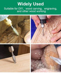Wood carving drill bit set, 5 pieces with 1/8 in shank for engraving and woodworking in DIY projects