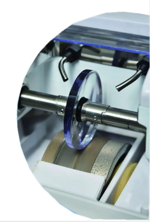 Automatic Edge Grinding Machine For Eyewear With Scanner And 7 Inch Touch Screen, lens processing close-up view