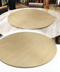 Thick Wood Lazy Susan Turntable Round Rotating Serving Tray for Dining Tables Wooden Countertop Tray 40 Inch Natural Wood Color