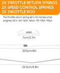 36 Pack Throttle Springs Kit For Honda Briggs And Stratton Small Engines And 2kW To 4kW Generators showing spring sizes and measurements