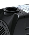 Close-up of Quiet 25W Submersible Fountain Pump With 400 GPH Flow For Pond And Aquarium Filtration, plastic housing detail.