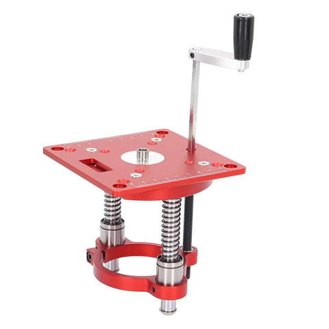 Beefy Router Table Lift System With Aluminum Insert Plate For Engraving And CNC Fine Processing Durable DIY Woodworking Clamp Anodized Surface Wide Application And Precision Clamping For Home Projects, red lift system