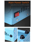 Main power switch on Heavy Duty 150W Mini Lathe Machine Metal Woodworking for easy on/off operation.
