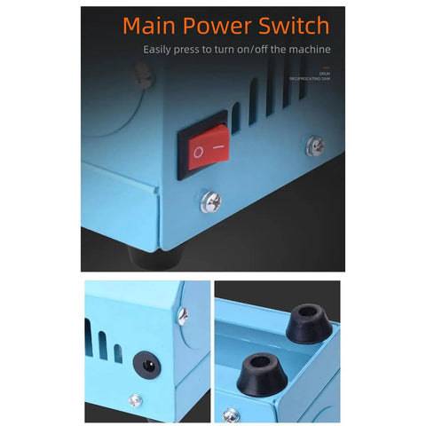 Main power switch on Heavy Duty 150W Mini Lathe Machine Metal Woodworking for easy on/off operation.