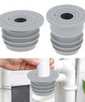 Two Pack Flexible Silicone Drain Plug For Washing Machines And Floor Drains, gray, easy install for sinks and drains.