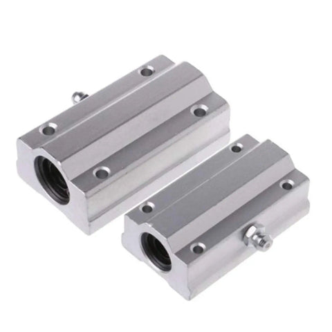 4 Piece Linear Motion Bearing Slides Kit For CNC Parts And 3D Printers SCS6UU To SCS20UU Range High Precision Sliding Rails For Precision Machine Tools Includes SCS16UU Compatible Bearings; silver metal bearing blocks