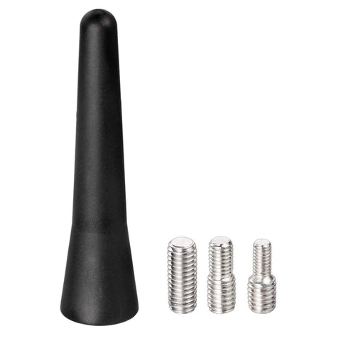 Short Rubber Car Roof Antenna Mast, 2.5 Inch Universal FM AM Stereo Antenna For Roof Mounted Radios, black mast and screws